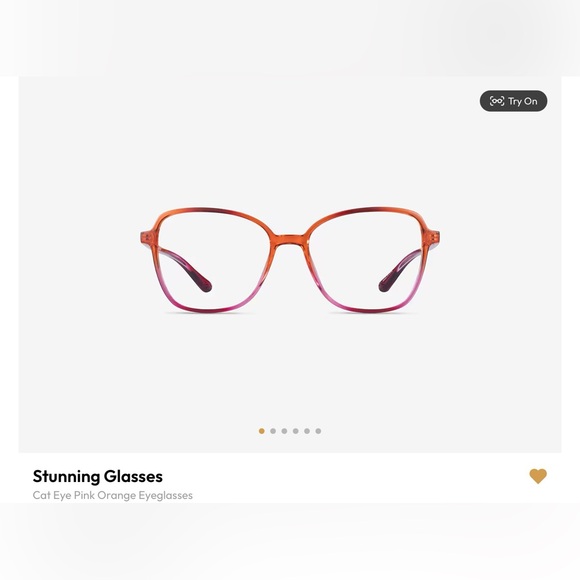 Eyebuy Direct Stunning Frames Glasses Ombré Orange & Pink - Picture 1 of 3